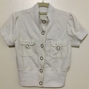 White Buckle Cotton Jacket